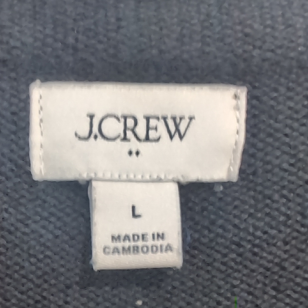 J. Crew Factory Cotton-blend Cardigan Sweater Lady Jacket Black Size Large *Flaw - Picture 2 of 6